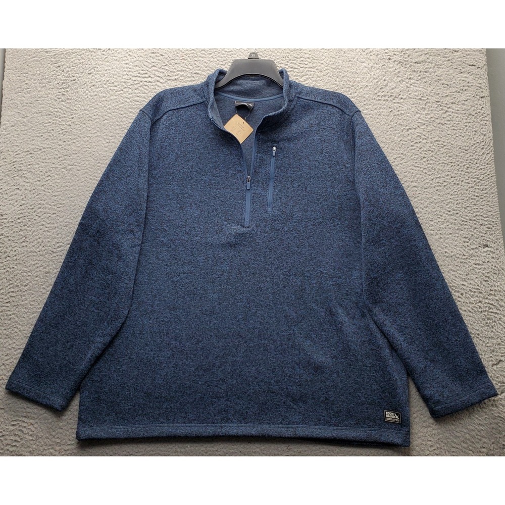 Eddie Bauer Radiator Fleece 1/4-Zip Pullover Sweater Mens 2XL Blue Long Sleeve